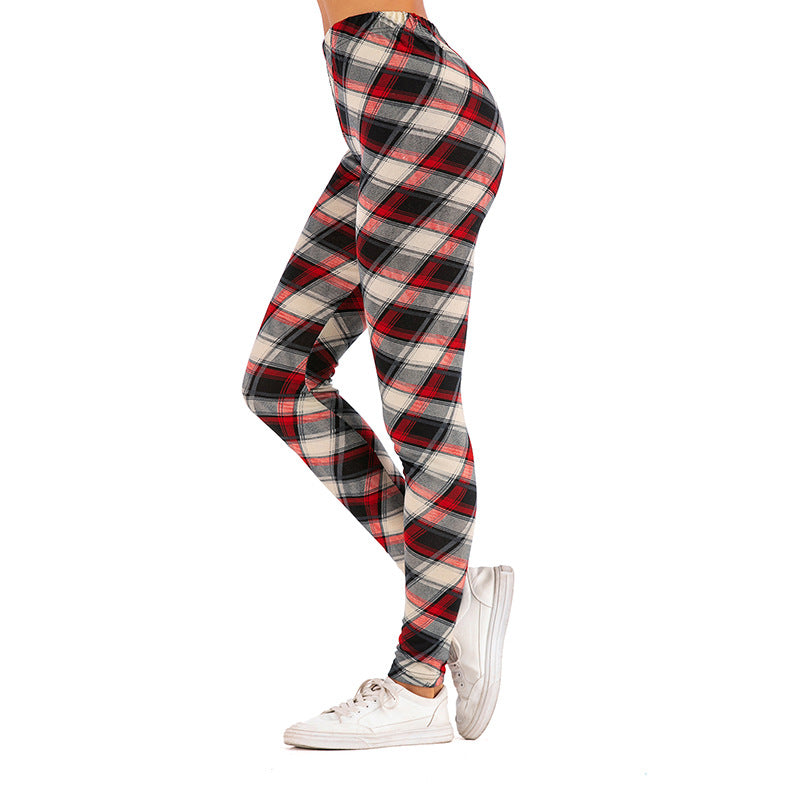 PEOPLETERRITORY popular New summer new high-waisted trousers women's plaid casual pants 2025 hip-lifting sweatpants women