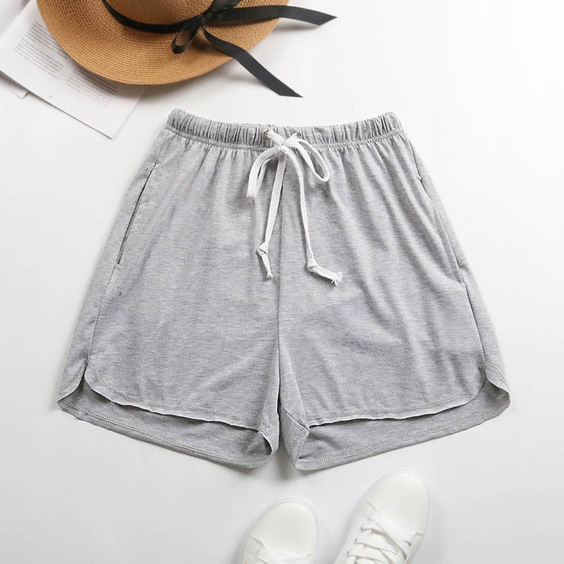 PEOPLETERRITORY New popular summer new solid color loose casual sports shorts women's home wide-leg pants Popular trade