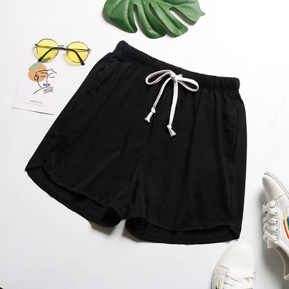 PEOPLETERRITORY New popular summer new solid color loose casual sports shorts women's home wide-leg pants Popular trade