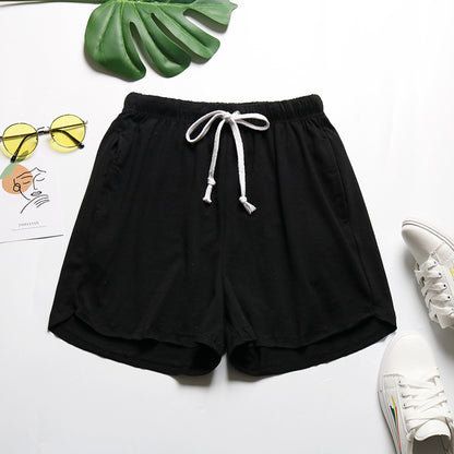 PEOPLETERRITORY New popular summer new solid color loose casual sports shorts women's home wide-leg pants Popular trade