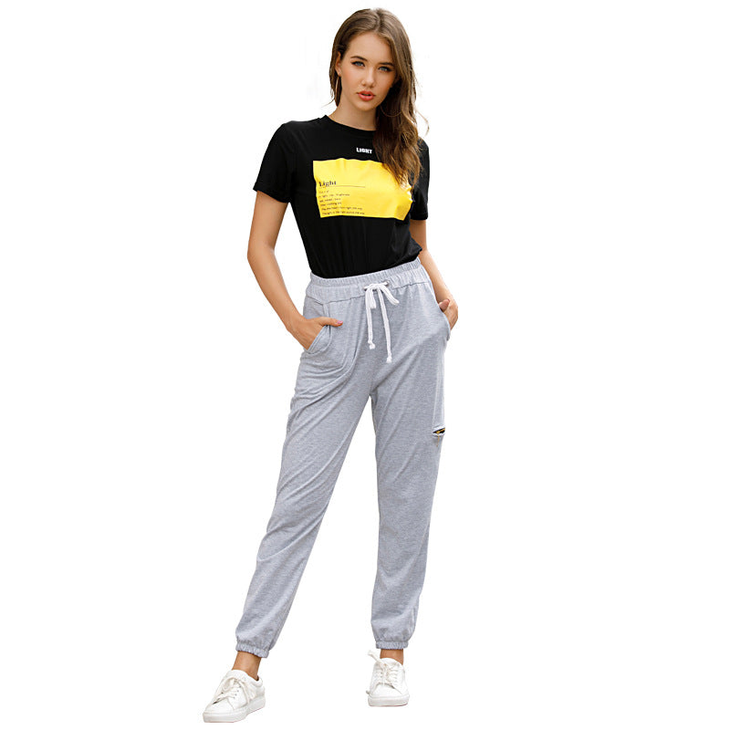 PEOPLETERRITORY wish New popular new 2025 solid color high waist loose leg hip lift casual sweatpants women