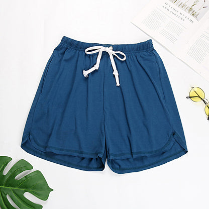 PEOPLETERRITORY New popular summer new solid color loose casual sports shorts women's home wide-leg pants Popular trade