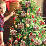 24Pcs Gingerbread Christmas Ornaments Wooden Chef Santa Baking Gingerbread Candy Cake Decorations Christmas Tree Decoration Hanging Christmas Kitchen Decorations for Xmas Tree Home Decor