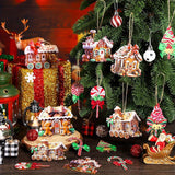 24Pcs Gingerbread Christmas Ornaments Wooden Chef Santa Baking Gingerbread Candy Cake Decorations Christmas Tree Decoration Hanging Christmas Kitchen Decorations for Xmas Tree Home Decor