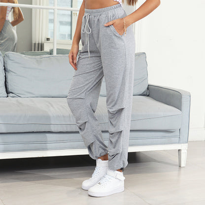 PEOPLETERRITORY popular new casual straight pants ebay New 2025 solid color high-waisted casual sweatpants trousers sweatpants women