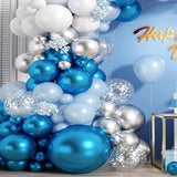 99-Piece Blue and White Latex Balloon Set for Birthday, Wedding, Christmas, Graduation, Anniversary, Holiday Events, Theme Celebrations, Baptisms, Home Parties - Suitable for Ages 3-12