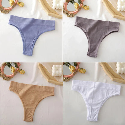 Territory 4PCS/Set Seamless High Waisted Panties Women Underwear Women Comfortable Sexy Female Underpants Solid Color Pantys Lingerie