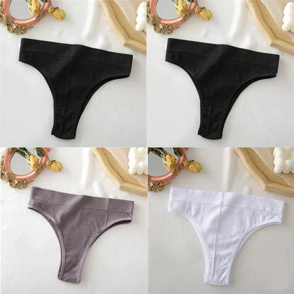 Territory 4PCS/Set Seamless High Waisted Panties Women Underwear Women Comfortable Sexy Female Underpants Solid Color Pantys Lingerie