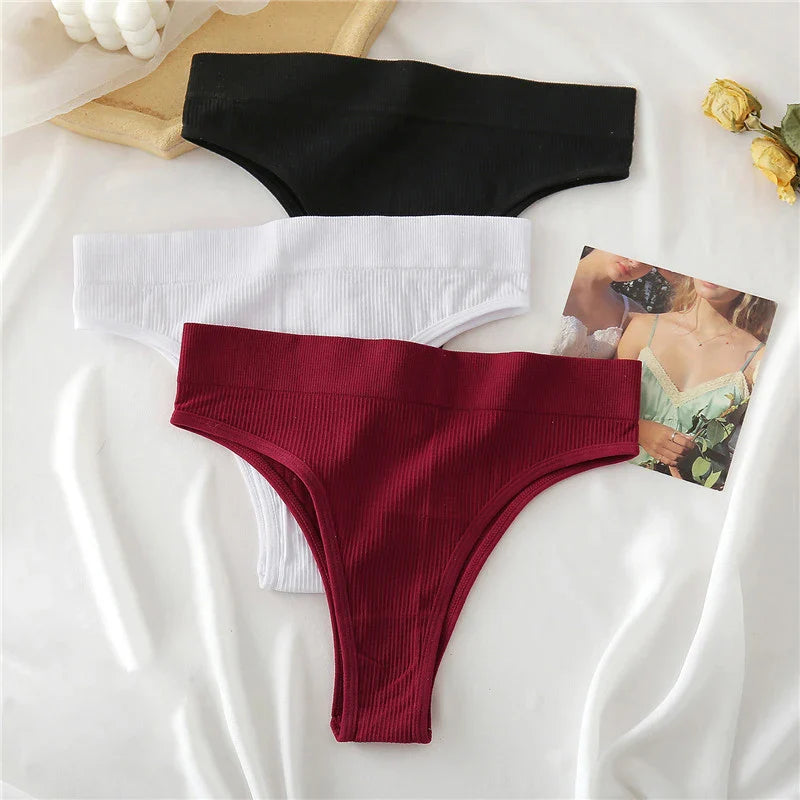 Territory 4PCS/Set Seamless High Waisted Panties Women Underwear Women Comfortable Sexy Female Underpants Solid Color Pantys Lingerie