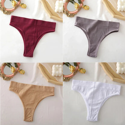 Territory 4PCS/Set Seamless High Waisted Panties Women Underwear Women Comfortable Sexy Female Underpants Solid Color Pantys Lingerie