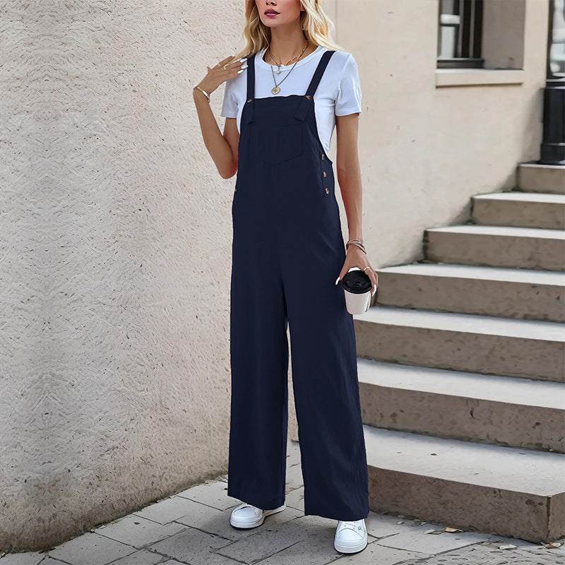 PEOPLETERRITORY Temu new simple casual overalls 2025 2025 trade women's pants New summer versatile overalls