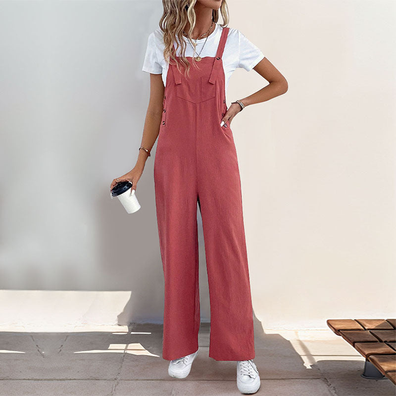 PEOPLETERRITORY Temu new simple casual overalls 2025 2025 trade women's pants New summer versatile overalls