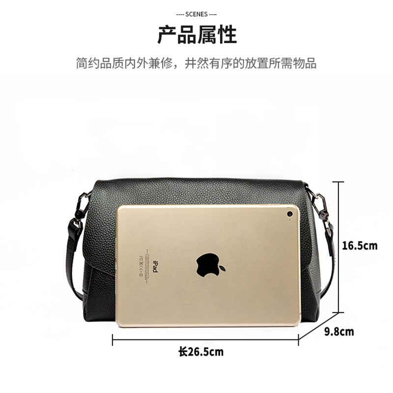 The first layer of cowhide women's bag, crossbody bag, underarm bag, high-end sense, exquisite leather, middle-aged women's high-end sense mother bag.