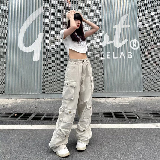 Territory concert outfit American Retro Functional Overalls Women's Ins High Street Fried Street Ruan Handsome Women's Ruan Handsome Pants Fashion