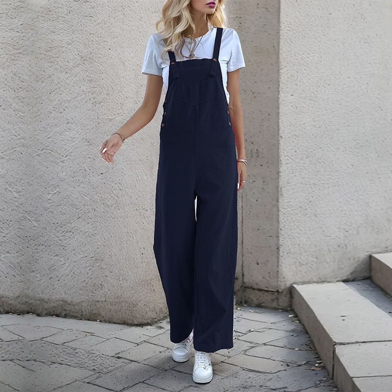 PEOPLETERRITORY Temu new simple casual overalls 2025 2025 trade women's pants New summer versatile overalls