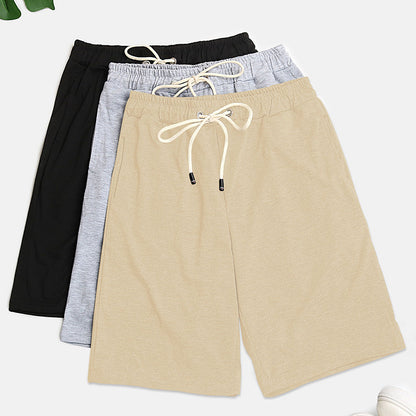 PEOPLETERRITORY New popular New Summer Five-Point Pants 2025 Cross-border Women's Clothing Solid Color Shorts Combination Three-piece Pack