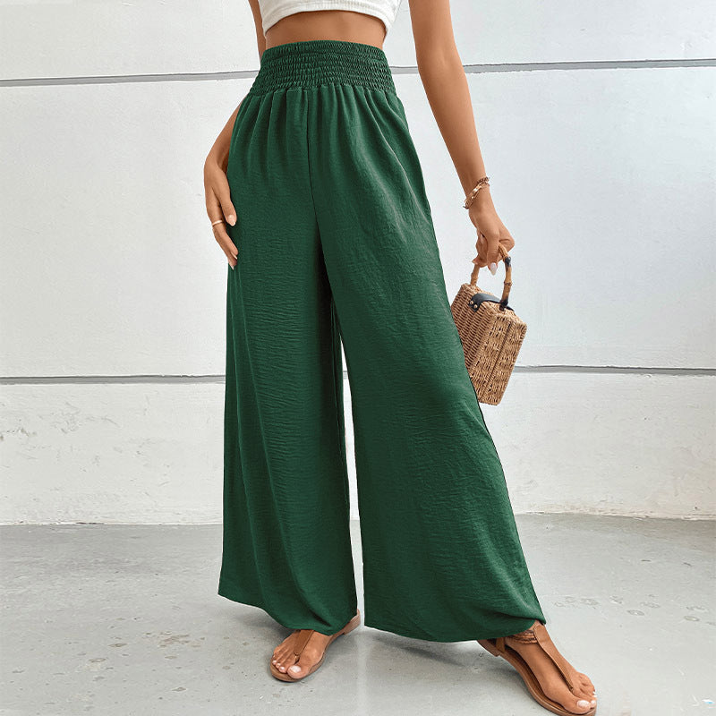 PEOPLETERRITORY New Wholesale 2025 Hot Trade Women's Clothing New Summer New Solid Color  Flared Wide Leg Pants