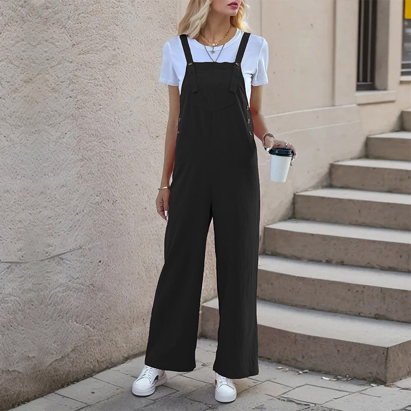 PEOPLETERRITORY Temu new simple casual overalls 2025 2025 trade women's pants New summer versatile overalls