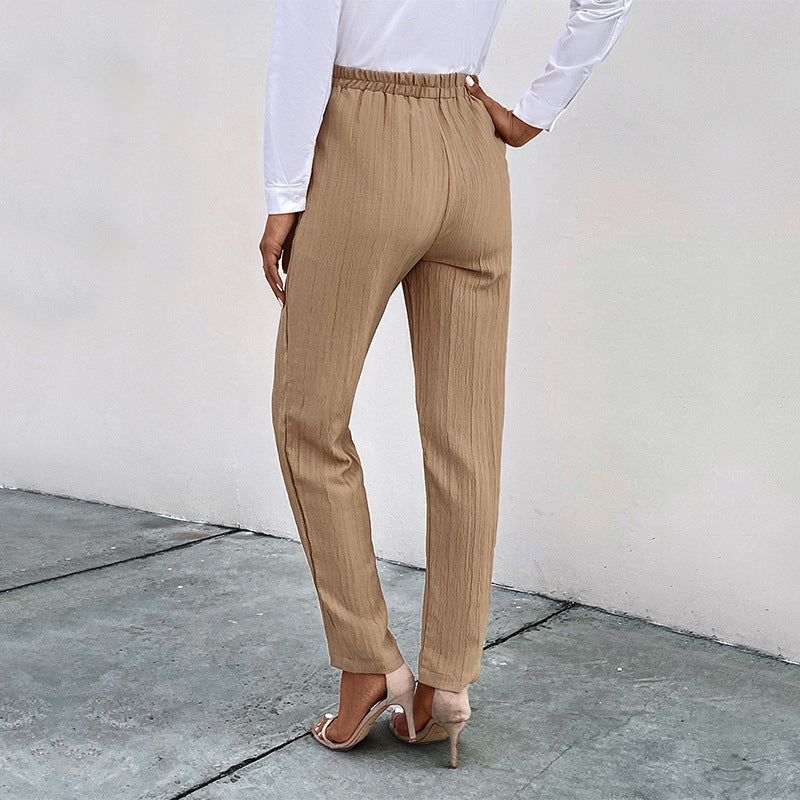 PEOPLETERRITORY 2025 women's clothing new high-waisted trousers casual pants  autumn casual women's pleated women's pants