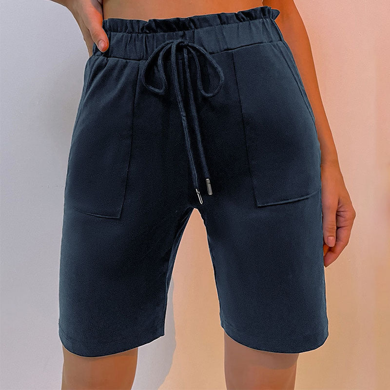 PEOPLETERRITORY New women's clothing 2023 summer new elastic drawstring casual five-point pants women's Popular trade sports shorts