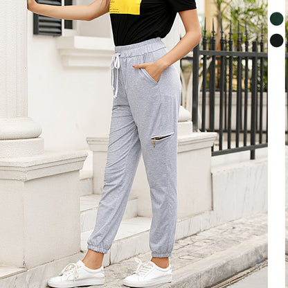 PEOPLETERRITORY wish New popular new 2025 solid color high waist loose leg hip lift casual sweatpants women