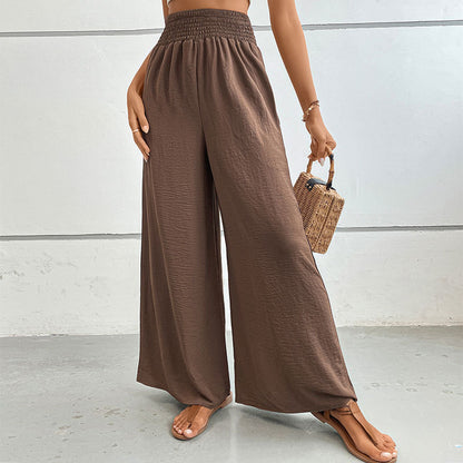 PEOPLETERRITORY New Wholesale 2025 Hot Trade Women's Clothing New Summer New Solid Color  Flared Wide Leg Pants