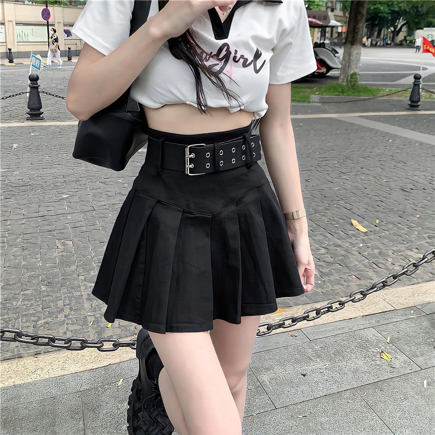 Territory Pleated Black Skirt Summer High Waist Tenni Preppy Girls Korean Fashion Y2k Harajuku Olid Color Casual Kawaii Mini Short Skirts