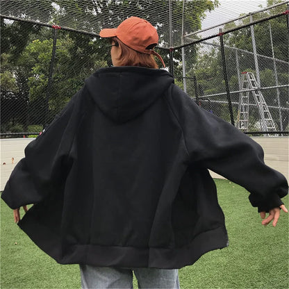 Territory Korean Fashion All Match Zipper Hoodies Sweatshirt Pullover Y2K Zipper Pocket Drawstring Women Clothing Sky Blue Casual Jakets