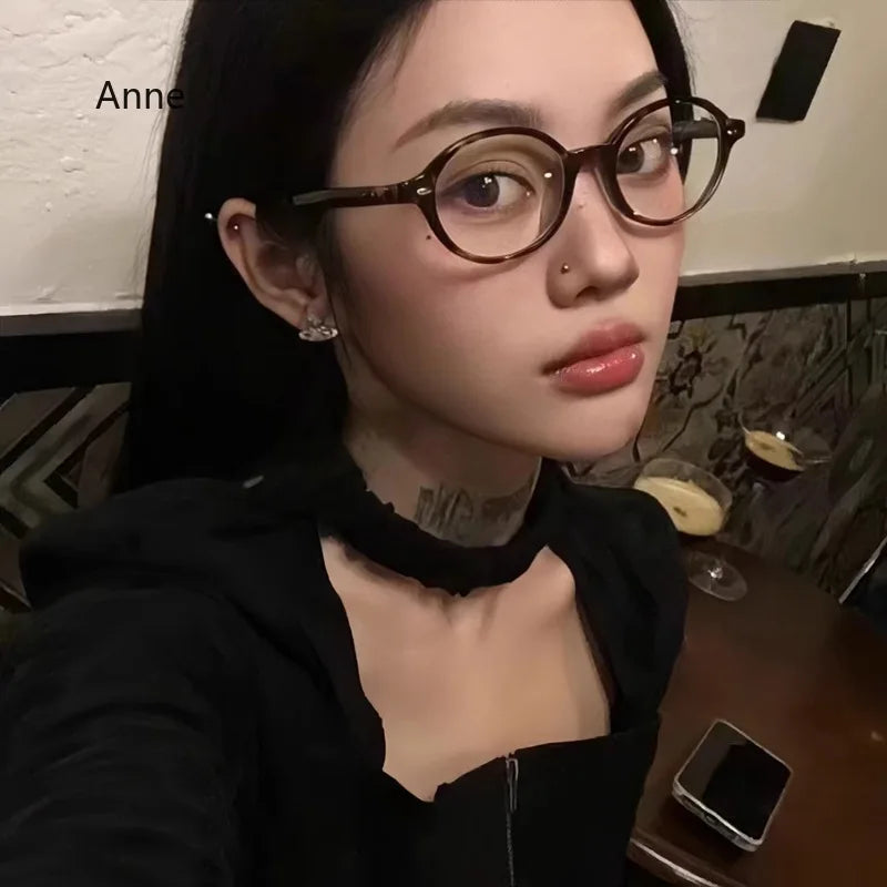 Territory Korea Pure Desire Cute Glasses Frame Women Lovely Ins No Makeup Plain Glasses Men Eyewear Cute Decorative Computer Glasses