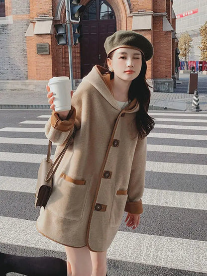 Territory Korean Lambswool Reversible Coat Lazy Wind Jacket Women'S Tide Ins Winter Grain Lamb Wool Version Plus New