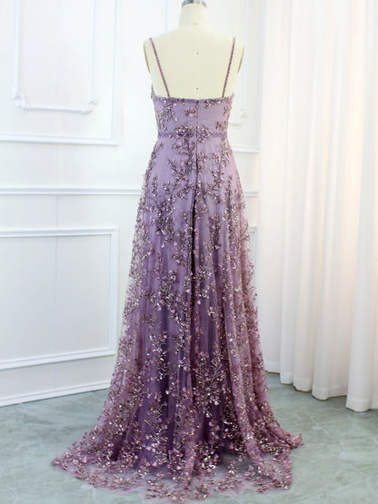 Territory  Lilac Sweetheart A Line Evening Dresses Luxury Beaded Sleeveless Formal Gowns 2024 For Women Party With Best Price