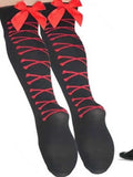 Territory 1 pair of long hose European and American Halloween socks women's long hose bow ti knee length socks printed long socks