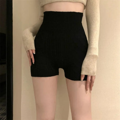 Territory Casual Knitted Bottoming Shorts Women 2024 Summer New Slim Fit Bodycon Ropa Mujer Y2k Grunge High Waist Black Sexy