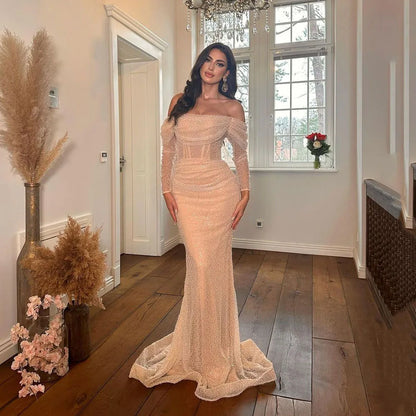 Territory Glitter Princess Wedding Dresses Off The Shoulder Sparkly Sleeveless Bridal Gowns A-Line Dubai Pageant Long Bride Dress