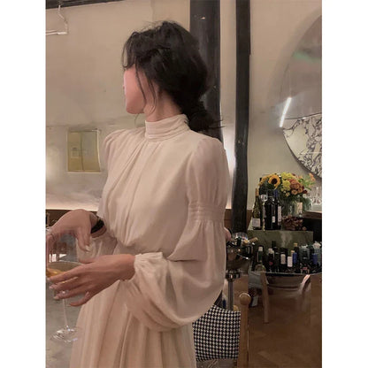 Territory Elegant Midi Dress Women Fairy Bandage A Line Dresses Party Prom Korean Fashion Lantern Sleeve Bodycon Chic Vestidos New