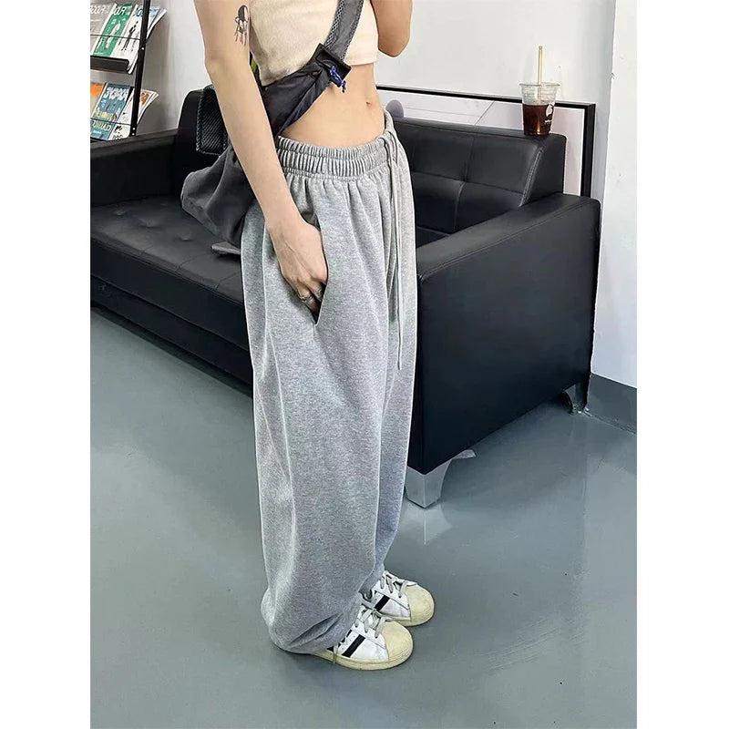 Territory Oversized Sweatpants Women Streetwear High Waist Wide Leg Pants Harajuku Black Baggy Joggers Korean Casual Sports Trousers