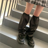 Territory Punk Leg Warmers Black Gothic Socks Japanese JK Lolita Harajuku Y2k Hot Girl Leg Set Long Punk Cool Socks Thigh Accessries