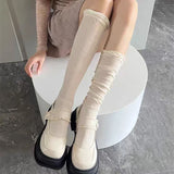 Territory Black White Stockings Women Girls Thigh High Long Socks JK Japanese Leggings Summer Thin Loose Costumes Sweet Ballet Hosiery