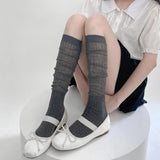 Territory Black Silver Thin Breathable Thigh High Socks Stockings Women Long Socks Stockings School Girls Knee High Sock JK Japanese Style