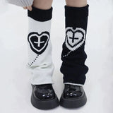 Territory AB Star Knitted Leg Warmers Y2K Gothic Harajuku Women Japanese Socks Hot Girl Accessories High Tube Calf Socks Boots Cover Socks