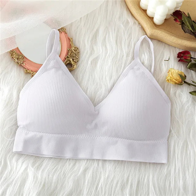 Territory Seamless Top Women Sexy Tank Tops Women Underwear Strap Crop Top Female Lingerie Intimates With Removable Pad Bralette S-XL