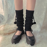 Territory Leg Warmers Zipper Japanese Jk Boots Socks Thigh Punk Y2K Leg Warmers Sring Boot Cuffs Warmer Lolita Knit Socks Tube Knit Socks