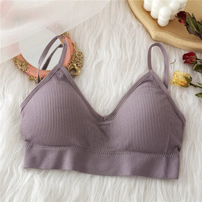 Territory Seamless Top Women Sexy Tank Tops Women Underwear Strap Crop Top Female Lingerie Intimates With Removable Pad Bralette S-XL