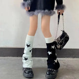 Territory AB Star Knitted Leg Warmers Y2K Gothic Harajuku Women Japanese Socks Hot Girl Accessories High Tube Calf Socks Boots Cover Socks