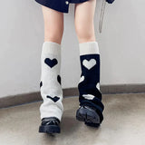 Territory AB Star Knitted Leg Warmers Y2K Gothic Harajuku Women Japanese Socks Hot Girl Accessories High Tube Calf Socks Boots Cover Socks