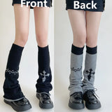 Territory New Leg Warmers Cross Chain Leg socks Y2k Japanese Punk Hot Girl Dark Women Harajuku Gothic Cable Knit Socks Cosplay Accessories