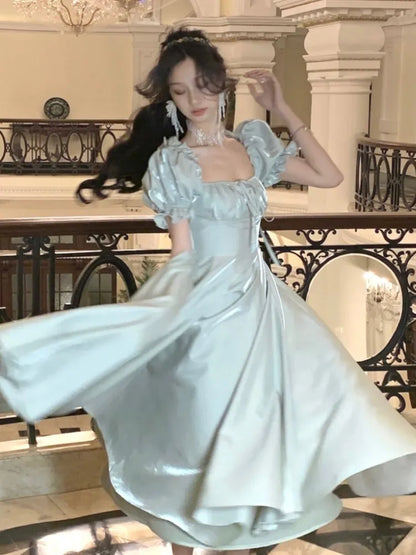 Territory French Vintage Evening Party Dress Women 2024 Summer Elegant Romantic Prom Robe Vestidos Korean A-line Graduation Dresses New