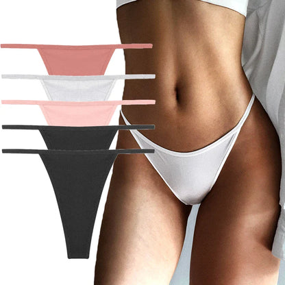 Territory 5PCS/Set Sexy Thong For Women Seamless Women's Panties Solid Color Low Waist Breathable Sexy Underwear Women Lingerie M-XL