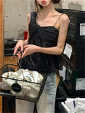 Territory  S-L Black Tank Tops Chic Sexy Outwear Summer Office Lady High Street Daily Slim New Sleeveless Gentle Solid