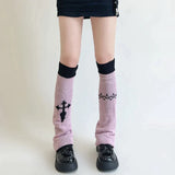 Territory New Leg Warmers Cross Chain Leg socks Y2k Japanese Punk Hot Girl Dark Women Harajuku Gothic Cable Knit Socks Cosplay Accessories